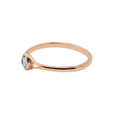 London Blue Topaz Gemstone 925 Sterling Silver Rose Gold Plated Ring