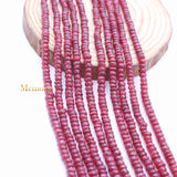 7 Line Round Smooth Shaped Natural Ruby Spiritual Healing Gemstone Beads Strand Necklace