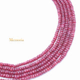 7 Line Round Smooth Shaped Natural Ruby Spiritual Healing Gemstone Beads Strand Necklace