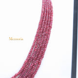 7 Line Round Smooth Shaped Natural Ruby Spiritual Healing Gemstone Beads Strand Necklace