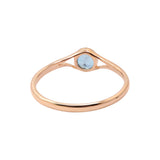 London Blue Topaz Gemstone 925 Sterling Silver Rose Gold Plated Ring