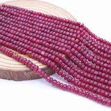 Certified 6 Line Round Smooth Shaped Natural Ruby Spiritual Healing Gemstone Beads Strand Necklace