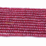 Certified 6 Line Round Smooth Shaped Natural Ruby Spiritual Healing Gemstone Beads Strand Necklace