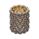 Cocktail Natural Diamond 925 Sterling Silver Gold Plated Band Ring
