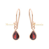 Natural Garnet Gemstone Pear Cut 925 Sterling Silver Drop Earring