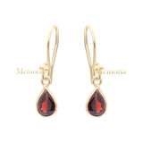 Natural Garnet Gemstone Pear Cut 925 Sterling Silver Drop Earring
