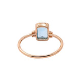 Natural Blue Topaz Gemstone 925 Sterling Silver Rose Gold Plated Ring