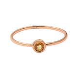 Natural Yellow Sapphire Gemstone 925 Sterling Silver Rose Gold Plated Ring