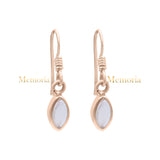 Natural Rose Quartz Gemstone 925 Sterling Silver Drop Earring