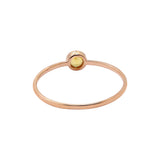 Natural Yellow Sapphire Gemstone 925 Sterling Silver Rose Gold Plated Ring