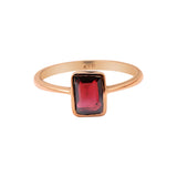 Natural Garnet Gemstone 925 Sterling Silver Rose Gold Plated Ring