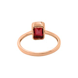 Natural Garnet Gemstone 925 Sterling Silver Rose Gold Plated Ring