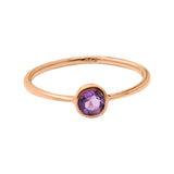 Natural Amethyst Gemstone 925 Sterling Silver Rose Gold Plated Ring