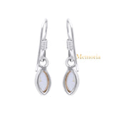 Natural Rose Quartz Gemstone 925 Sterling Silver Drop Earring