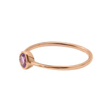 Natural Amethyst Gemstone 925 Sterling Silver Rose Gold Plated Ring