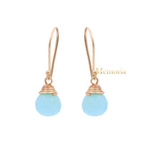 Natural Chalcedony Gemstone 925 Sterling Silver Drop Earring
