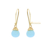 Natural Chalcedony Gemstone 925 Sterling Silver Drop Earring