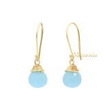 Natural Chalcedony Gemstone 925 Sterling Silver Drop Earring