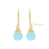 Natural Chalcedony Gemstone 925 Sterling Silver Drop Earring