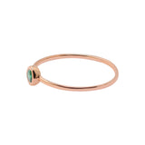 Natural Round Cut Emerald Gemstone 925 Sterling Silver Rose Gold Plated Ring