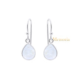 Natural Pear Cut Moonstone Gemstone 925 Sterling Silver Designer Drop Earring