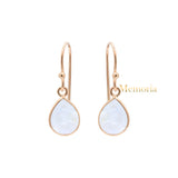 Natural Pear Cut Moonstone Gemstone 925 Sterling Silver Designer Drop Earring