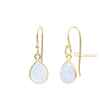 Natural Pear Cut Moonstone Gemstone 925 Sterling Silver Designer Drop Earring