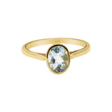 925 Sterling Silver Natural Aquamarine Gemstone Gold Plated Ring