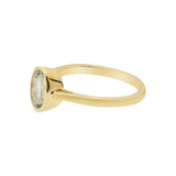 925 Sterling Silver Natural Aquamarine Gemstone Gold Plated Ring