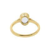 925 Sterling Silver Natural Aquamarine Gemstone Gold Plated Ring