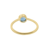 Natural London Blue Topaz Round Cut Gemstone 925 Sterling Silver Gold Plated Ring
