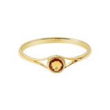 925 Sterling Silver Natural Round Cut Citrine Gemstone Gold Plated Ring