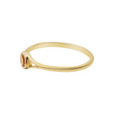 925 Sterling Silver Natural Round Cut Citrine Gemstone Gold Plated Ring