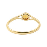 925 Sterling Silver Natural Round Cut Citrine Gemstone Gold Plated Ring