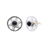 Flower Design Black Onyx Gemstone 925 Sterling Silver Gold Plated Stud Earring