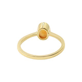 Oval Shaped Natural Opal Gemstone 925 Sterling Silver Gold Plated Ring