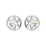 Flower Design Black Onyx Gemstone 925 Sterling Silver Gold Plated Stud Earring