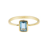 Natural Blue Topaz Gemstone 925 Sterling Silver Gold Plated Ring