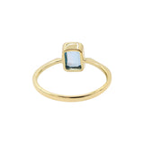 Natural Blue Topaz Gemstone 925 Sterling Silver Gold Plated Ring