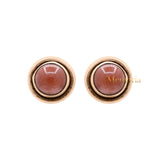 Natural Sunstone Gemstone 925 Sterling Silver Gold Plated Designer Stud Earring