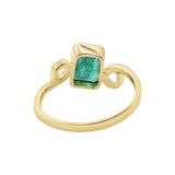Natural Emerald Gemstone 925 Sterling Silver Gold Plated Ring