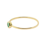 Natural Round Cut Emerald Gemstone 925 Sterling Silver Gold Plated Ring