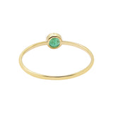 Natural Round Cut Emerald Gemstone 925 Sterling Silver Gold Plated Ring