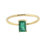 925 Sterling Silver Natural Emerald Gemstone Gold Plated Ring