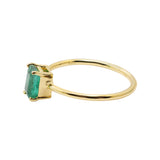 925 Sterling Silver Natural Emerald Gemstone Gold Plated Ring