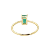 925 Sterling Silver Natural Emerald Gemstone Gold Plated Ring