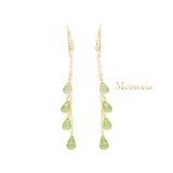 Natural Peridot Tear Drop Gemstone 925 Sterling Silver Dangle Earring