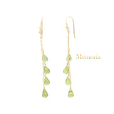 Natural Peridot Tear Drop Gemstone 925 Sterling Silver Dangle Earring