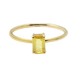 925 Sterling Silver Natural Yellow Sapphire Gemstone Gold Plated Ring