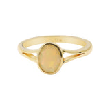 Natural Opal Gemstone 925 Sterling Silver Gold Plated Ring